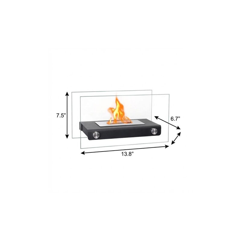 HomeRoots 14" Black And Silver Metal BioEthanol Portable Firepit image number 3