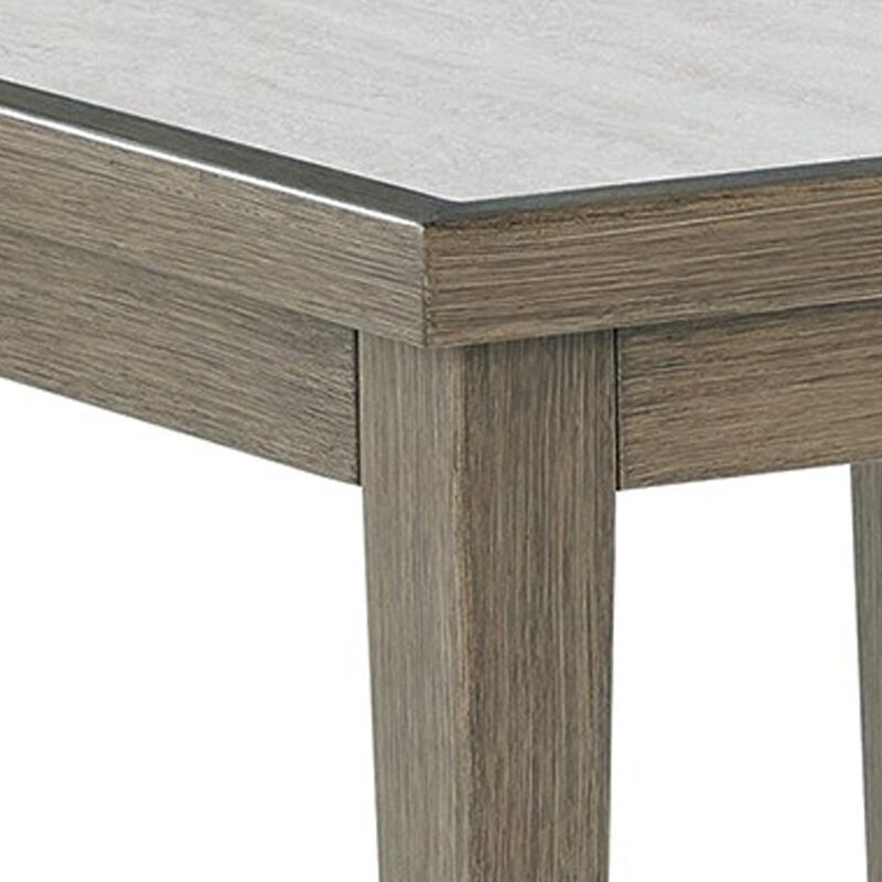 Inaya Outdoor Square End Table, Beige Sintered Stone, 24 Inch Brown image number 4
