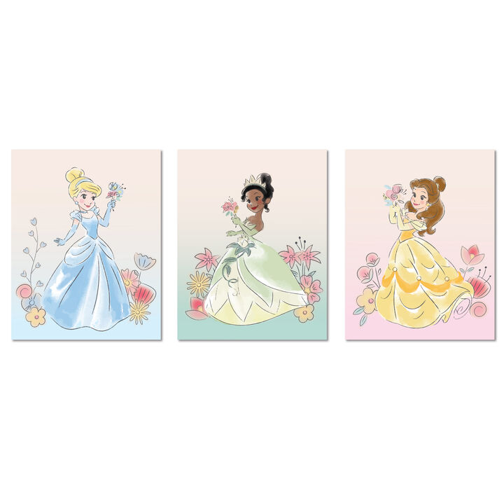 Lambs & Ivy Disney Princesses Nursery/Child Unframed Wall Art - 3pc 11” x 14”