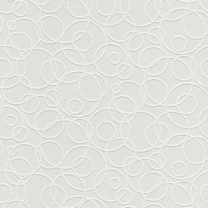 Artemisia White Circles Paintable Wallpaper