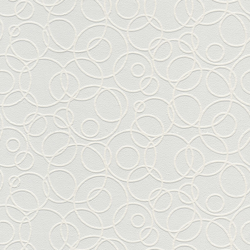 Artemisia White Circles Paintable Wallpaper image number 0