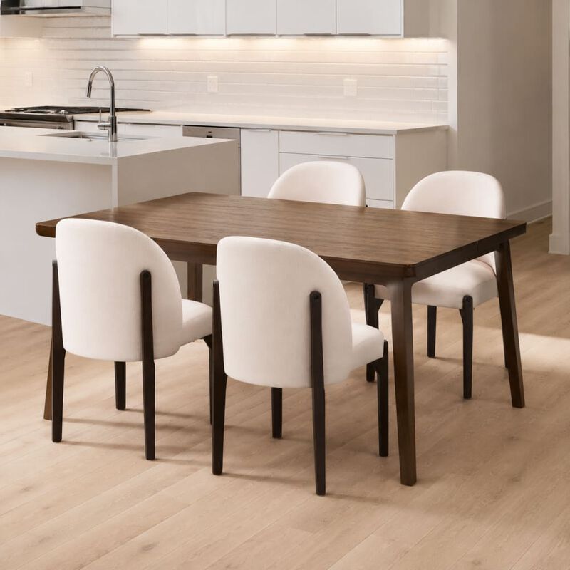 GOODSILO Set of 2 Mid-Century Modern Upholstered Dining Chairs, Sturdy Seating for Kitchen, Dining Room and Small Space Use image number 2