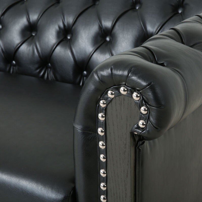 Merax Mirod Comfy 3-Seat Sofa with Wooden Legs, Retro Style for Living Room and Study Sofa image number 6
