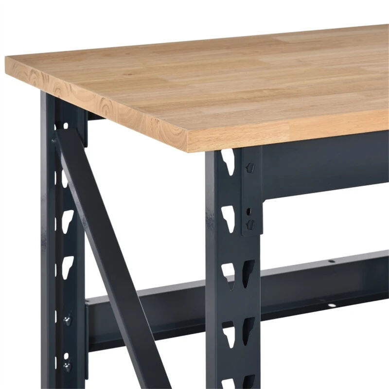 Garage Workbench with Adjustable Footpads & Sturdy Tabletop for Tools & DIY Projects