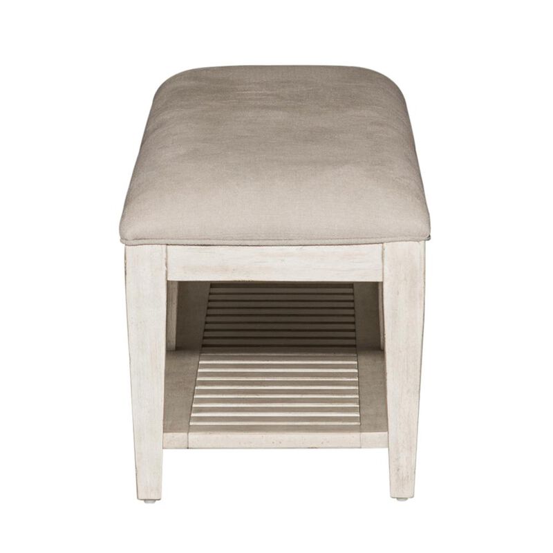 Liberty Furniture Heartland Bed Bench in Antique White w/ Tobacco Top image number 3