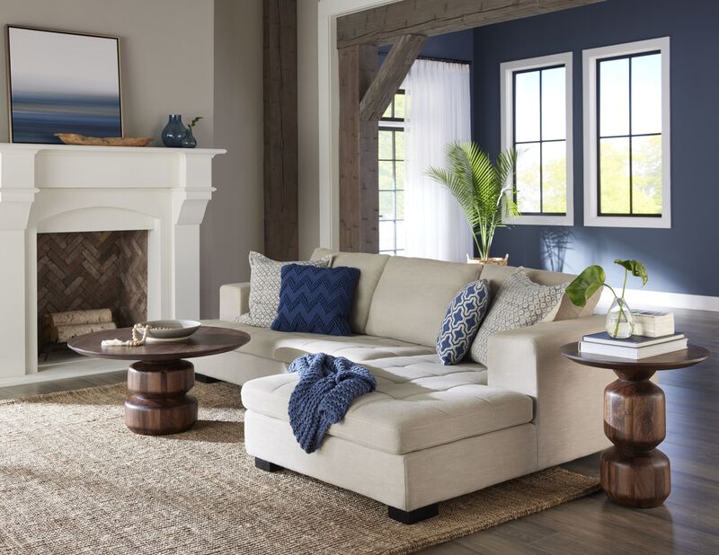 Virton Solid Wood Round Coffee Table in Smoked Brown