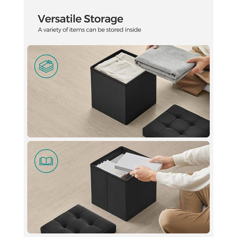 Folding Storage Ottoman Cube for Versatile Space-Saving Solutions