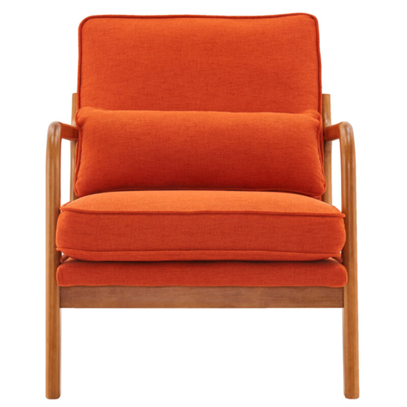 Modern Upholstered Lounge Chair with Armrests for Living Room or Bedroom