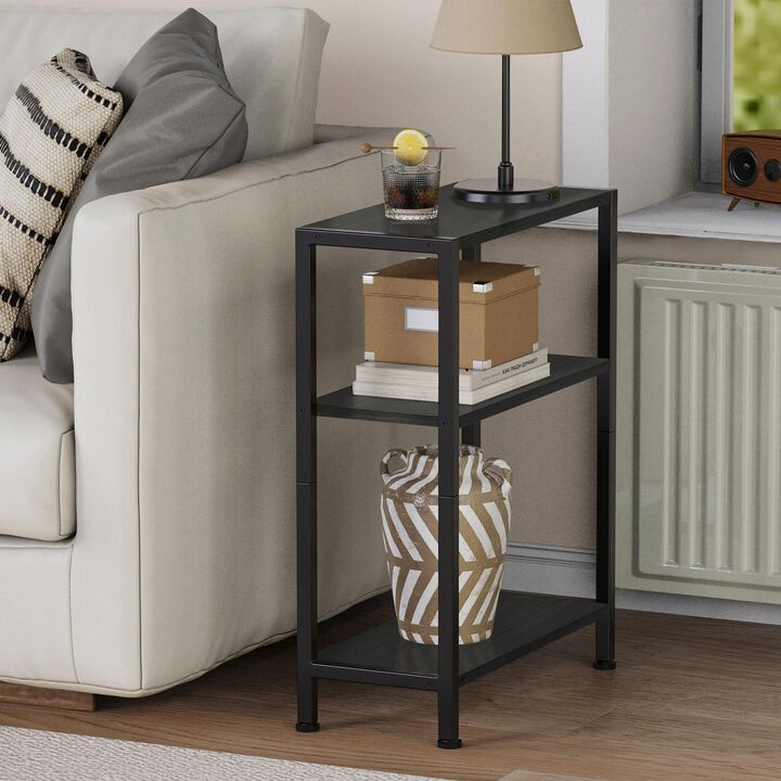 Vantimo 3-Tier Side Table, Small End Table, Sofa Side Table for Narrow Spaces, Slim End Table, Nightstand Table, for Living Room