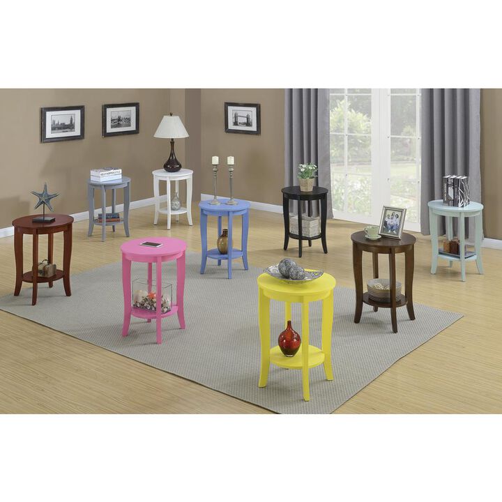 Convience Concept, Inc. American Heritage Round End Table with Shelf Mahogany