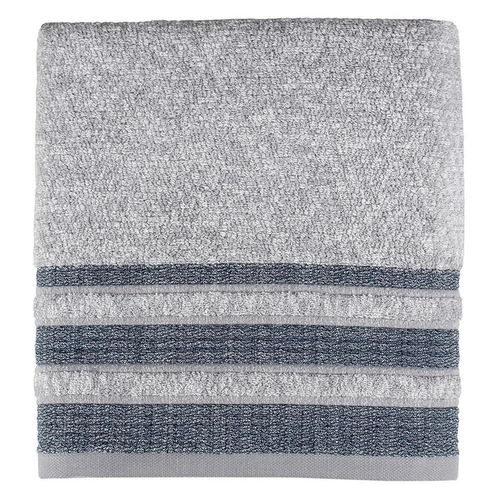 SKL Home Cubes Modern Look Woven Textured Stripes Hand Towel - 16 x 26", Navy