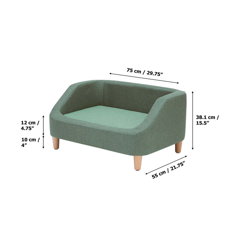 Bennett Linen Sofa Dog Bed for Small and Medium Dogs, Sea Green image number 6