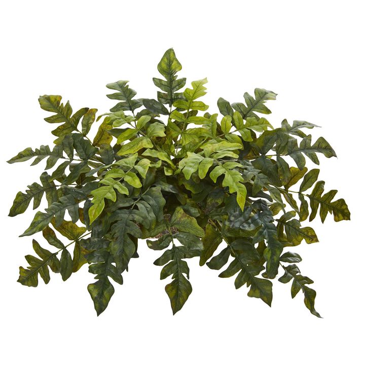 Nearly Natural 32-in Holly Fern Artificial Ledge Plant