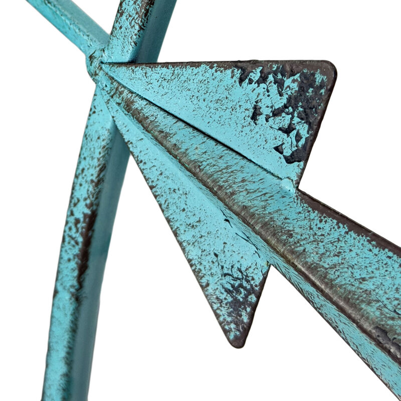 39 inch Aqua Metal Compass Rose Wall Decor Distressed Nautical Coastal Art image number 4