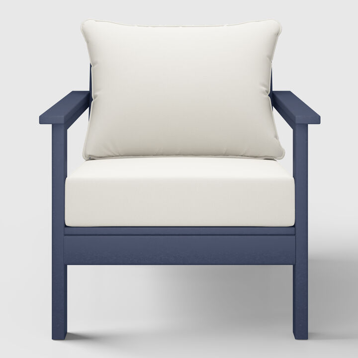WestinTrends Outdoor Modern HDPE Patio Club Chair with Deep Seat Cushions