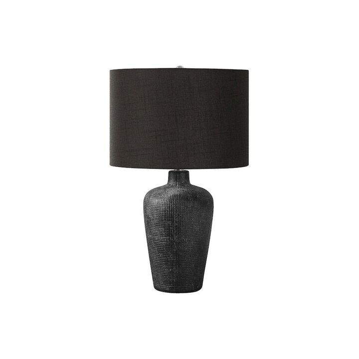 Lighting, Table Lamp, 24"H, Black Ceramic, Black Shade, Contemporary