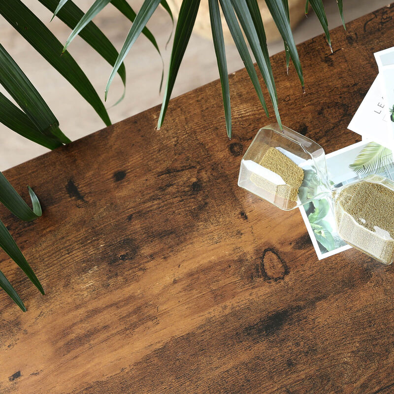 Industrial Console Table, Hallway Table with 2 Mesh Shelves