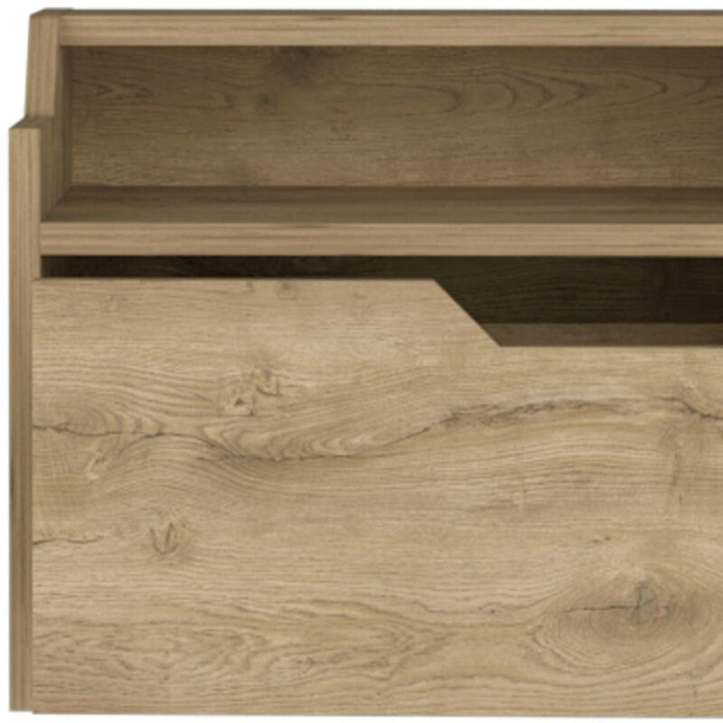 HomeRoots 16" Beige Wood One Drawer Floating Nightstand image number 3