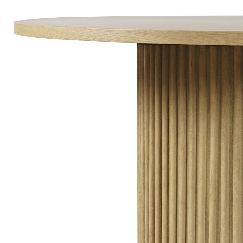 Jofran Auden 60 Round Mid-Century Modern Fluted Pedestal Base Dining Table