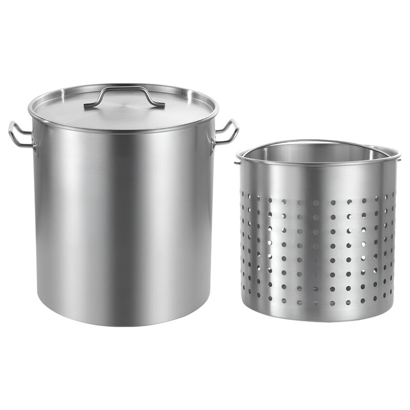 Stainless Steel Stock Pot with Basket and Lid, Heavy Duty Commercial Cooking Pot image number 7