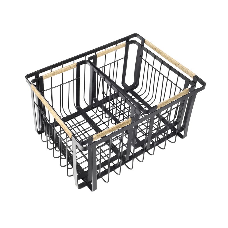 Henley Vintage Farmhouse Handmade Wire Metal Nesting Storage Baskets with Jute Wrapped Handles