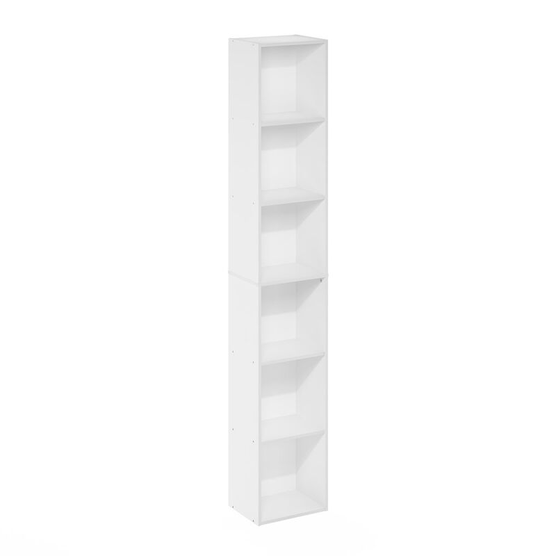 Luder 6-Tier Open Shelf Bookcase, White