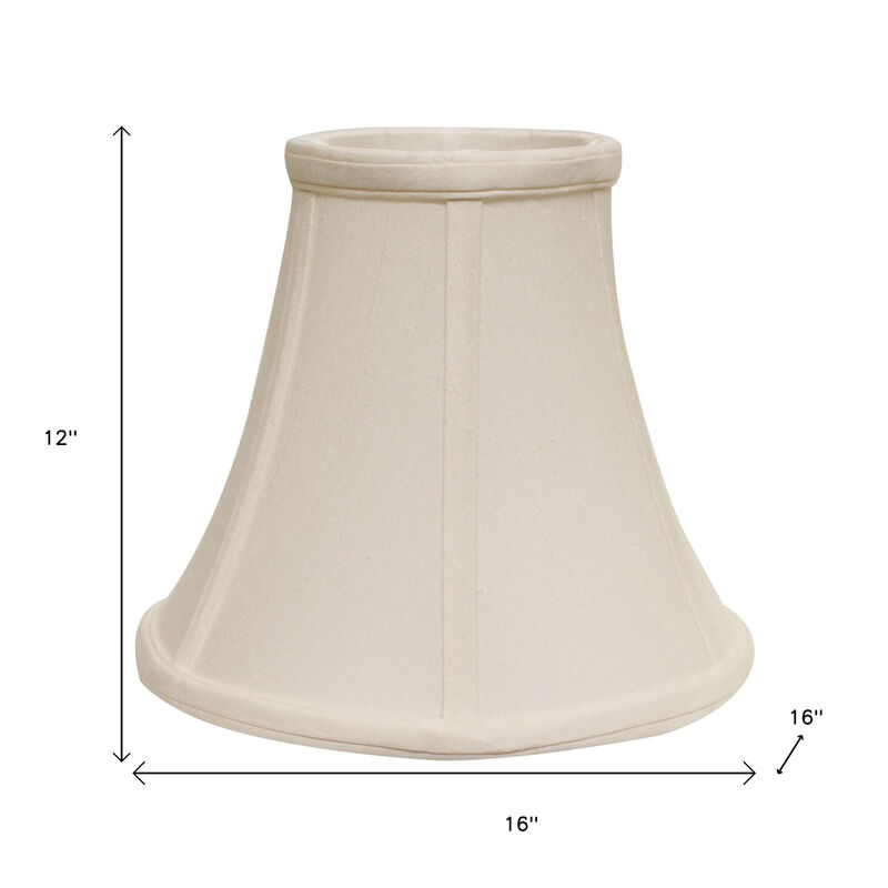 HomeRoots White Monay Shantung Silk Bell Lamp Shade image number 3