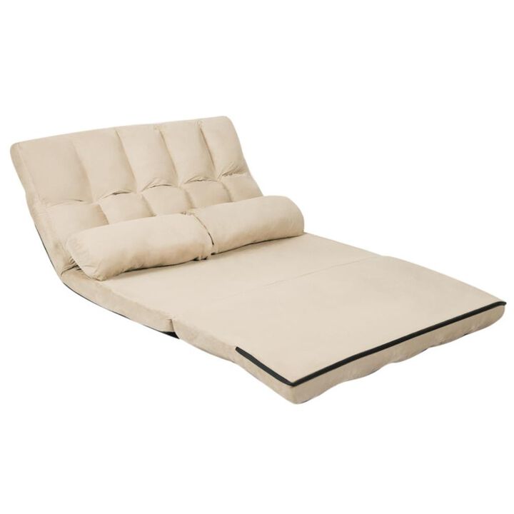 Hivvago 6-Position Foldable Floor Sofa Bed with Detachable Cloth Cover