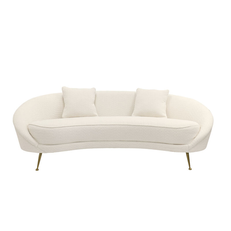 Pasargad Home Luna Collection Textured Fabric Curved Sofa image number 0