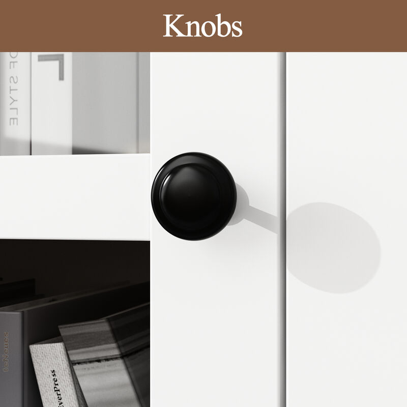 FUFU&GAGA 102-inch Modern TV Media Cabinet with Glass Cabinet Doors, Open Shelves, and Drawers, Made of White PB Board (102 in. W x 14.6 in. D x 78.2 in. H)