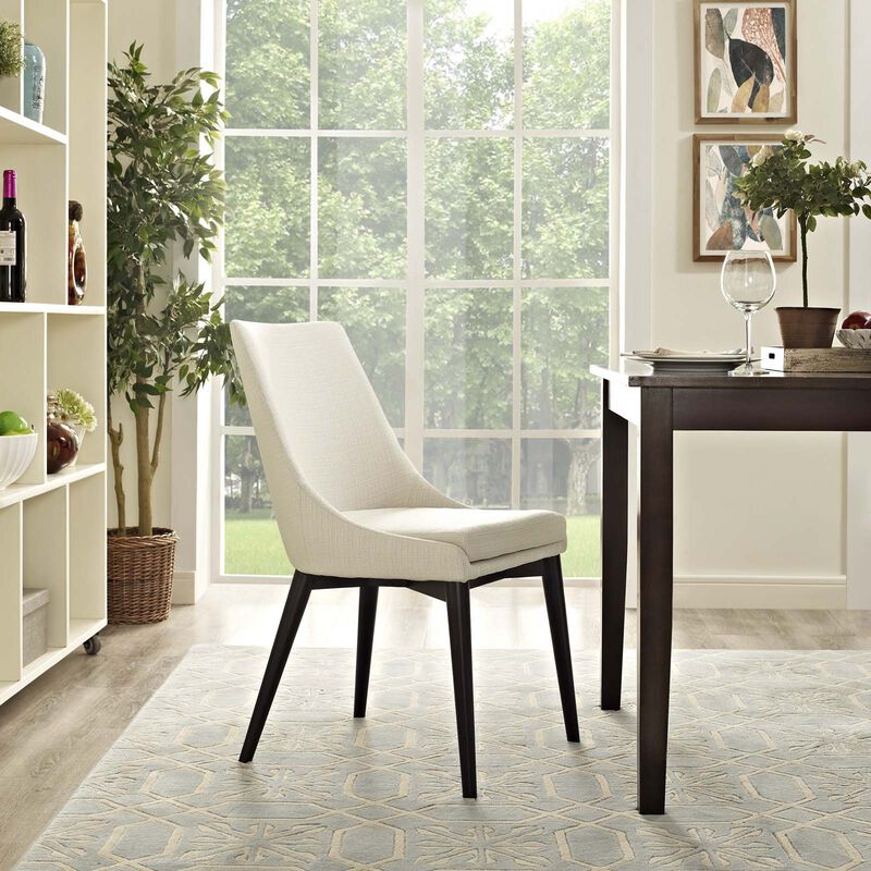 Viscount Fabric Dining Chair, Beige-Benzara image number 4
