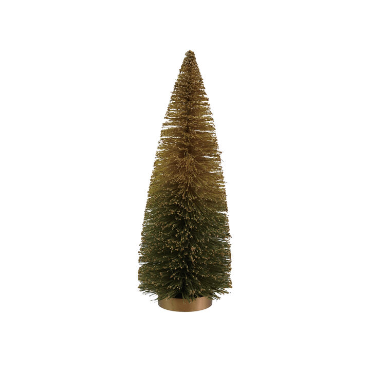 Large Sisal Bottle Brush Tree with Glitter, Green Ombre