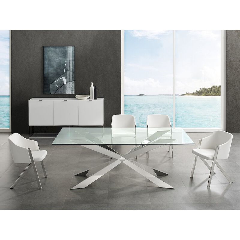 Casabianca Home Vizzione Buffet In White High Gloss With Storage