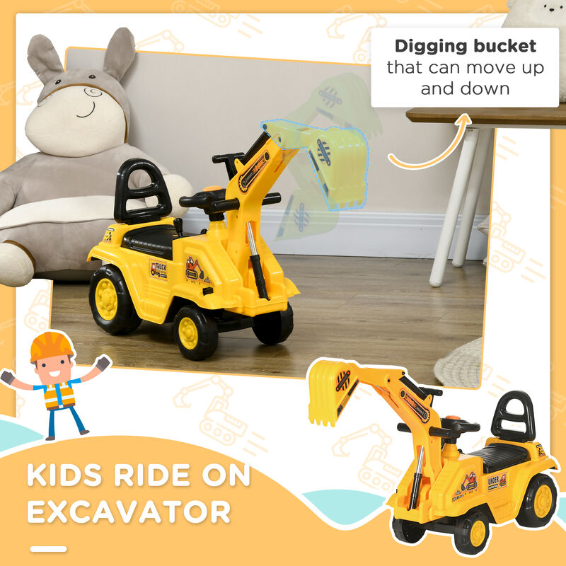 BreeBe 2 in 1 Ride On Toy Digger Digger Tractor Pulling Cart Pretend Play Construction Truck image number 3