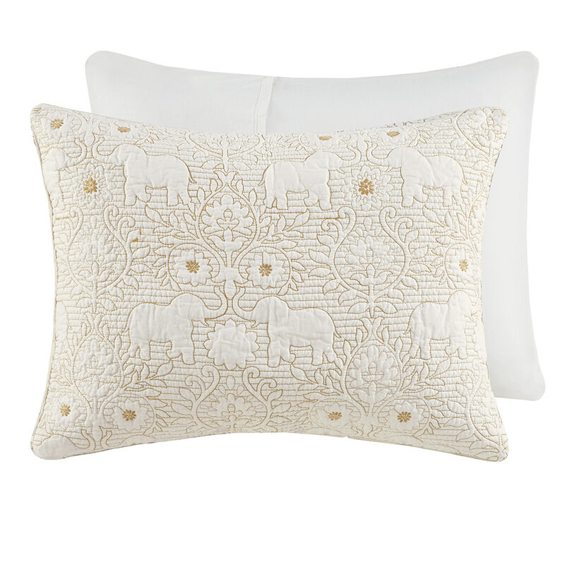 Gracie Mills Maryann 3-Piece Reversible Cotton Quilt Set with Elephant Design