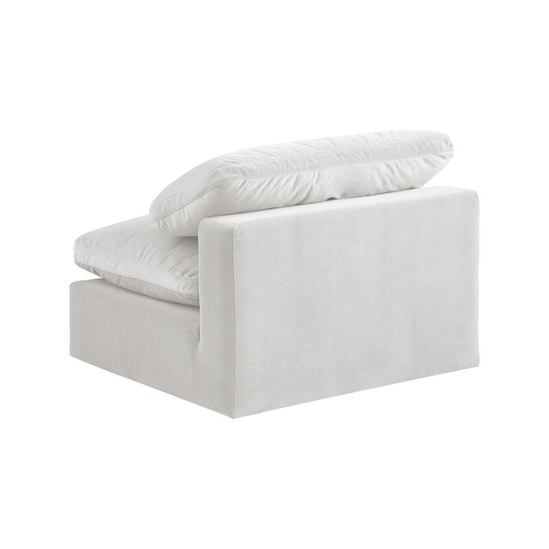 Meridian Furniture Comfy Cream Velvet Modular Armless Chair