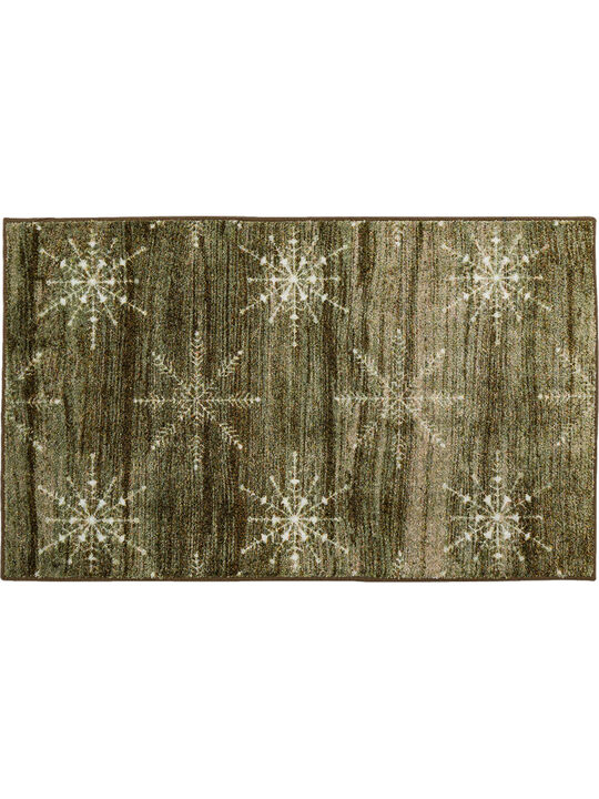 Barnwood Snowflakes Driftwood 1' 6" x 2' 6" Kitchen Mat
