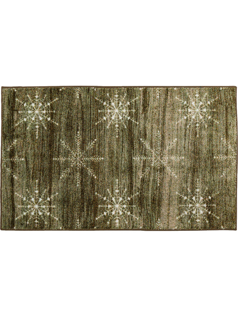 Barnwood Snowflakes Driftwood 2' x 3' 4" Kitchen Mat