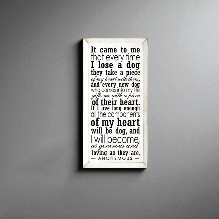 Dog Lover Memorial Wood Sign Every Time I Lose a Dog Rustic Hanging Wall Plaque