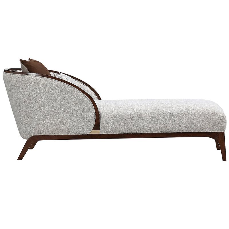 Michael Amini Houston Chaise - Pebble/Walnut image number 6