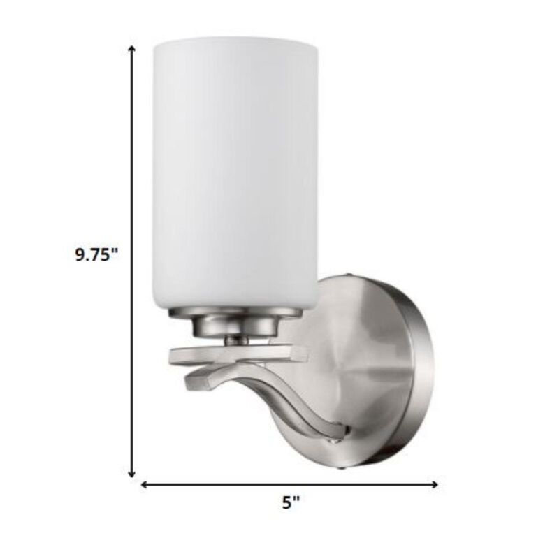 Hivvago One Light Silver and Glass Wall Sconce