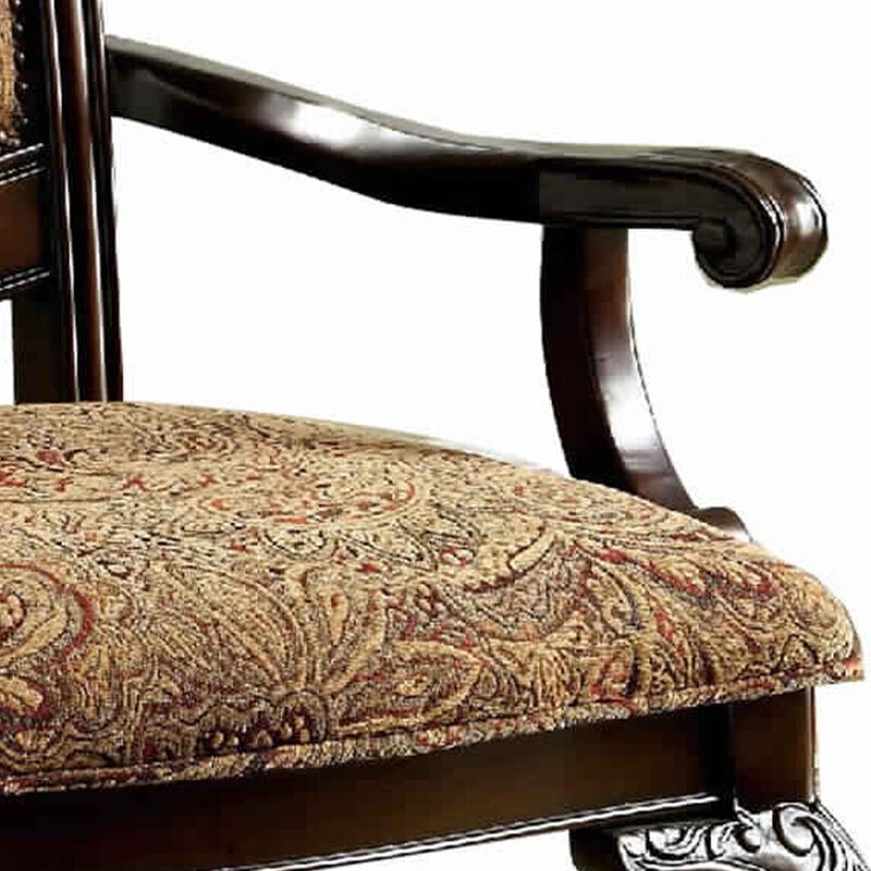 Classic Style Transitional Arm Chair, Cherry Brown image number 4