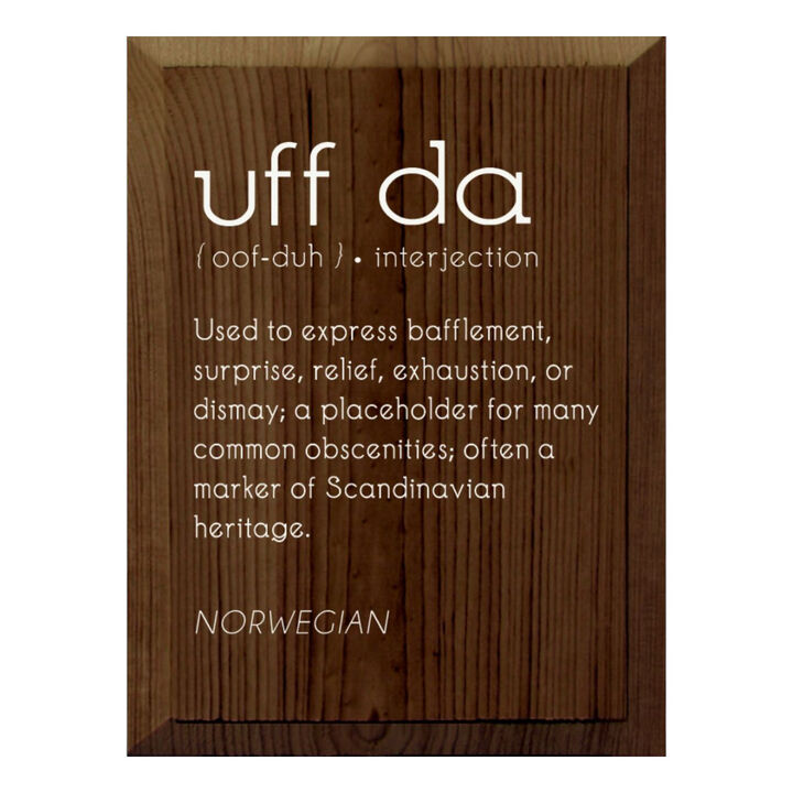 Uff Da Definition Wooden Wall Sign Scandinavian Farmhouse Decor
