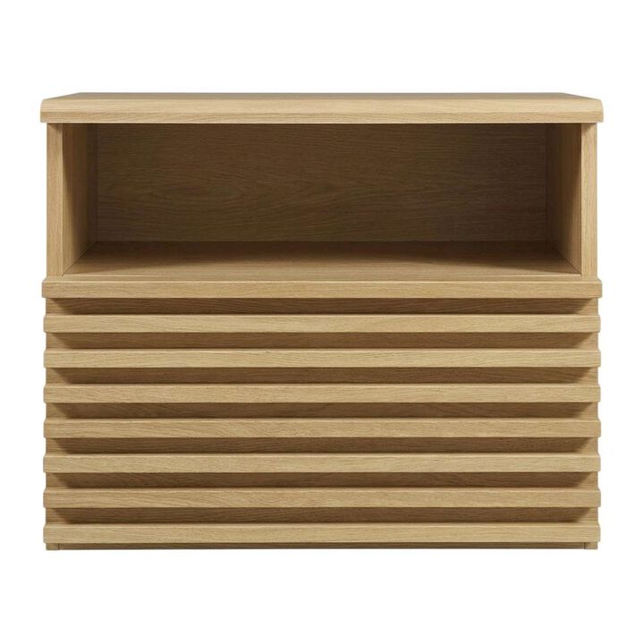 Wall-Mount Nightstand in Brown Finish with Modern Design