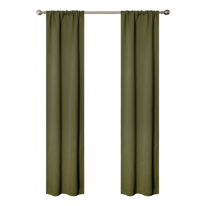 Blackout Curtain Set of 2, Solid Window Drapes for Bedroom and Living Room