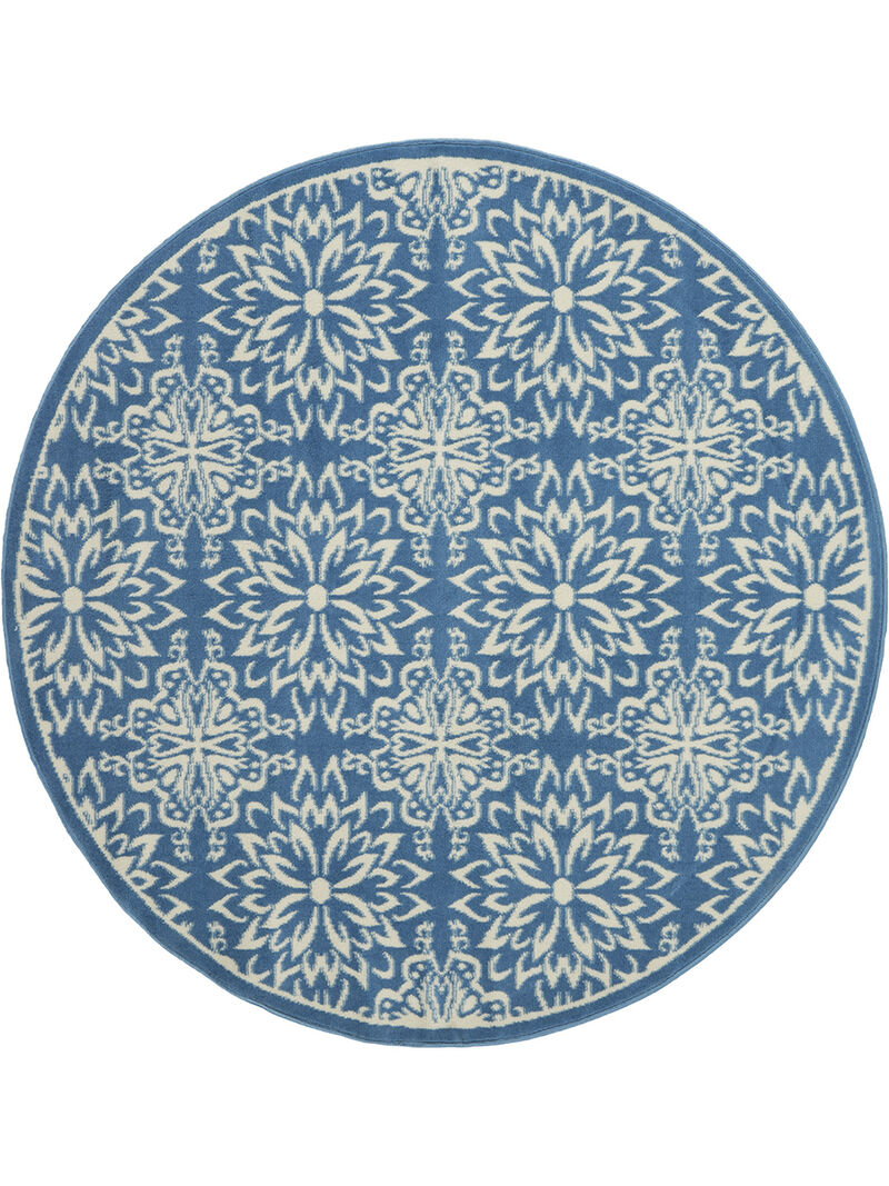 Jubilant JUB06 Ivory/Blue 5'3" x Round Rug