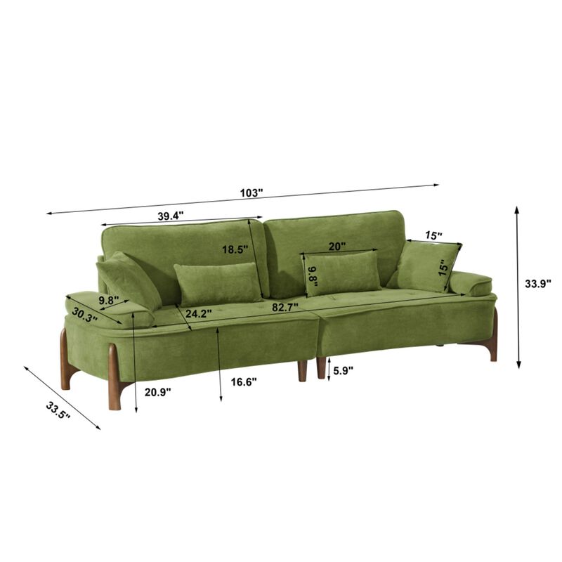 Wipelt Comfortable Deep-Seated Sectional Sofa image number 9