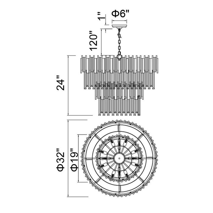 CWI Lighting Deco 12 Light Down Chandelier With Medallion Gold Finish