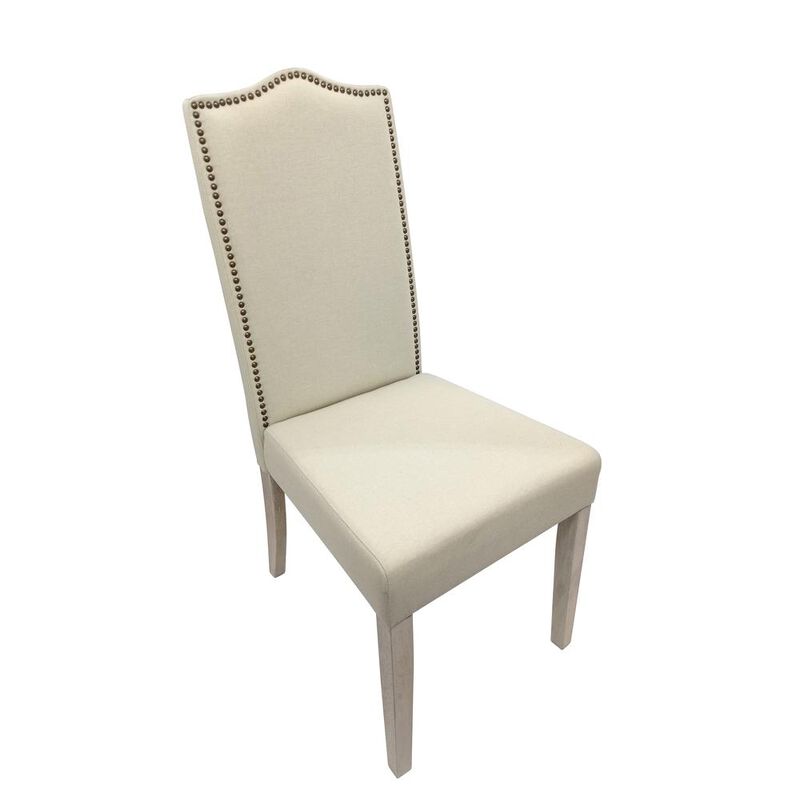 Carolina Living Romero Parson Chair - Natural Driftwood - Linen Upholstery