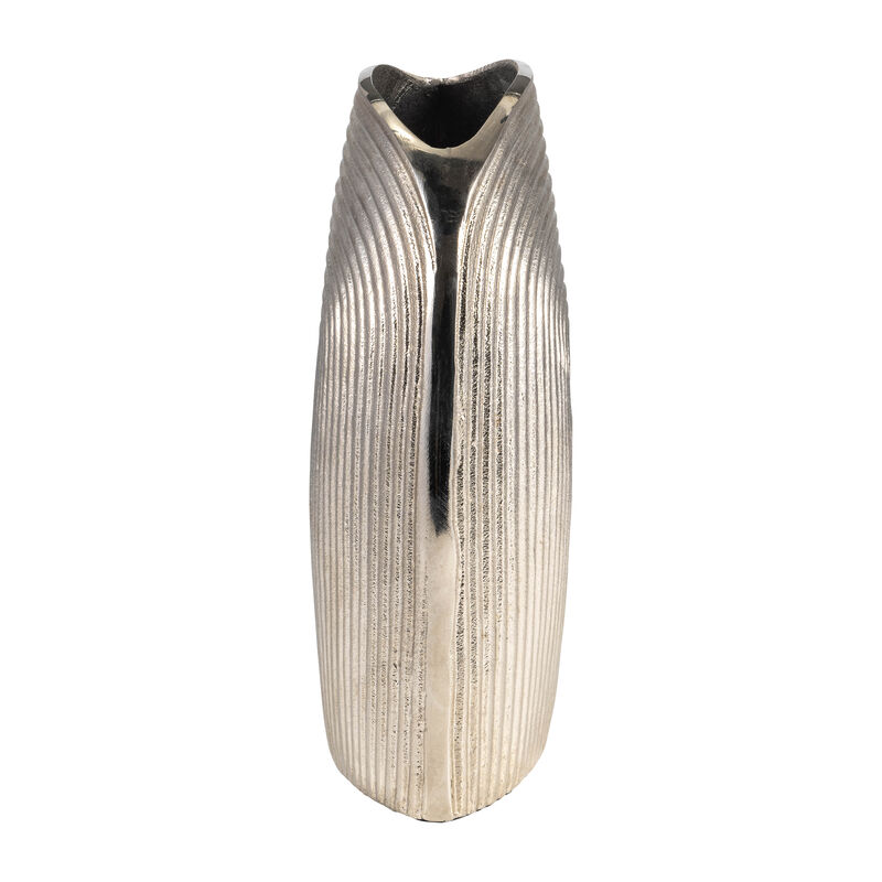 Metal, 11" Arch Vase, Silver image number 2